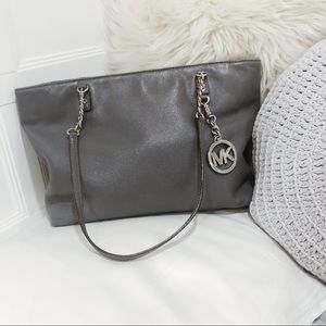 Michael Kors Grey Shoulder Tote Bag